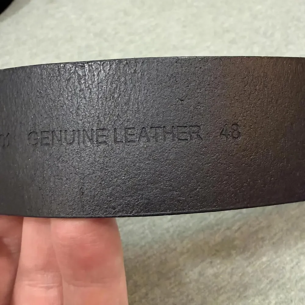 Carhartt Black Leather Belt Style 2201‎ size 48 Heavy Duty Work Jeans 1.5” Wide